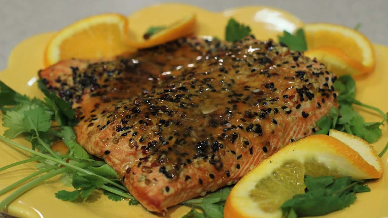 This Beautiful Sesame Ginger Glazed Salmon Surprises! Goodtaste with