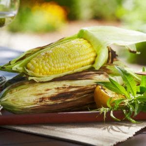 Grilled Corn with Lemon Verbena Butter