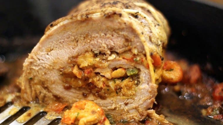 Crawfish Stuffed Pork Tenderloin