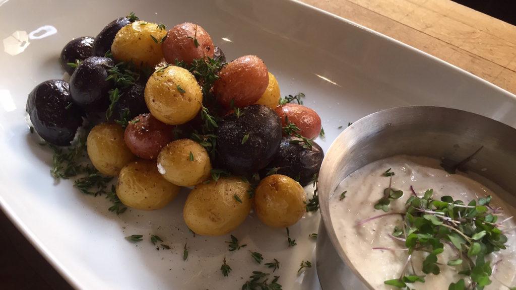 Duck Fat and Thyme Marble Potatoes