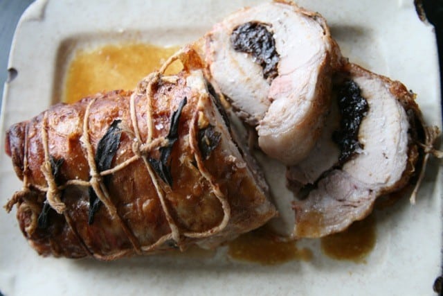 Roasted Loin of Pork Stuffed with Prunes