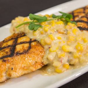 Blackened Redfish with Pepper Jack Corn