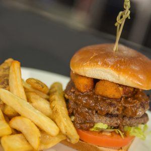 Chili Cheese Curd Burger
