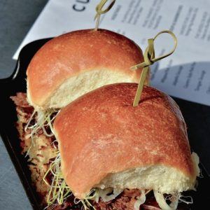 Cured's Sweet and Spicy Cabrito Sliders with Pickled Cucumber