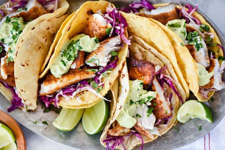 Blackened Fish Tacos Creamy Avocado Sauce foodiecrush.com 012 e1531764083235 768x513 - 10 One-Ingredient Rubs and Marinades for the Grill