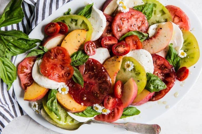 peach and tomato caprese salad 4 768x512 - 9 Summer Salads Ripe with Seasonal Produce