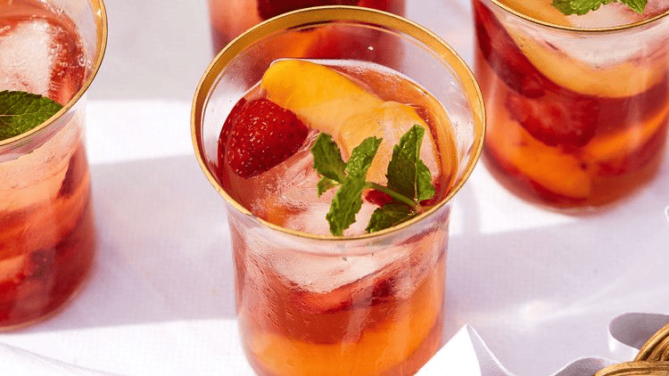 Rosé Sangria with Nectarines and Strawberries