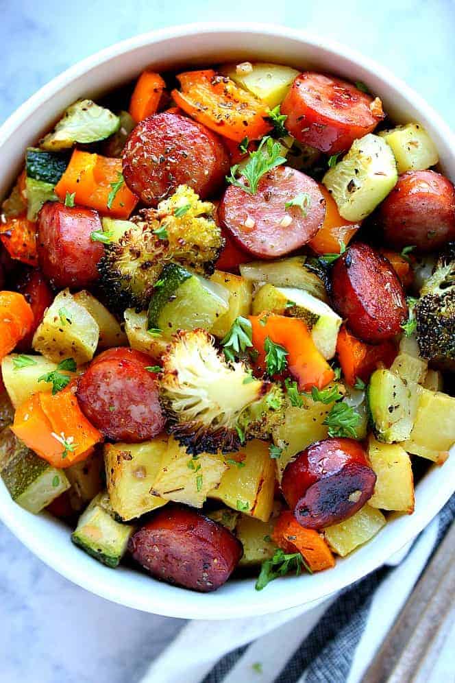 healthy sausage and vegetables 4