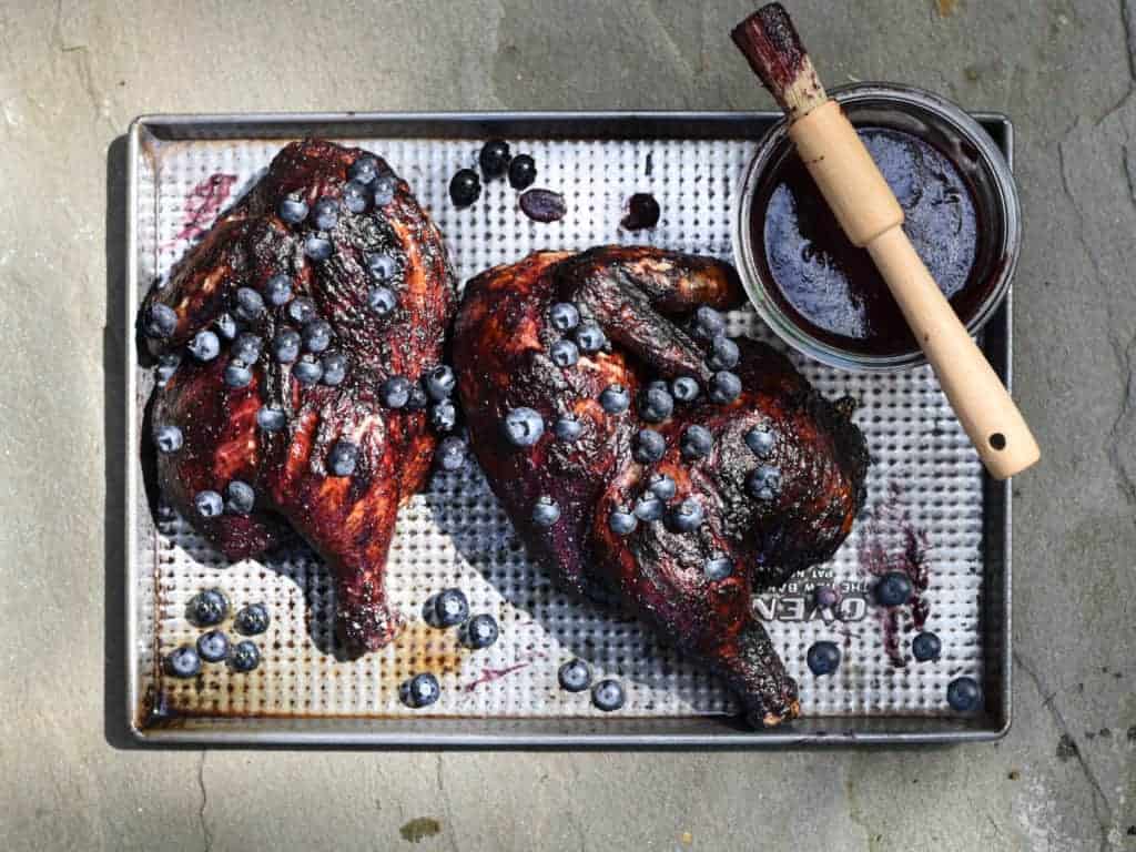 Grilled Chicken with Blueberry BBQ Sauce