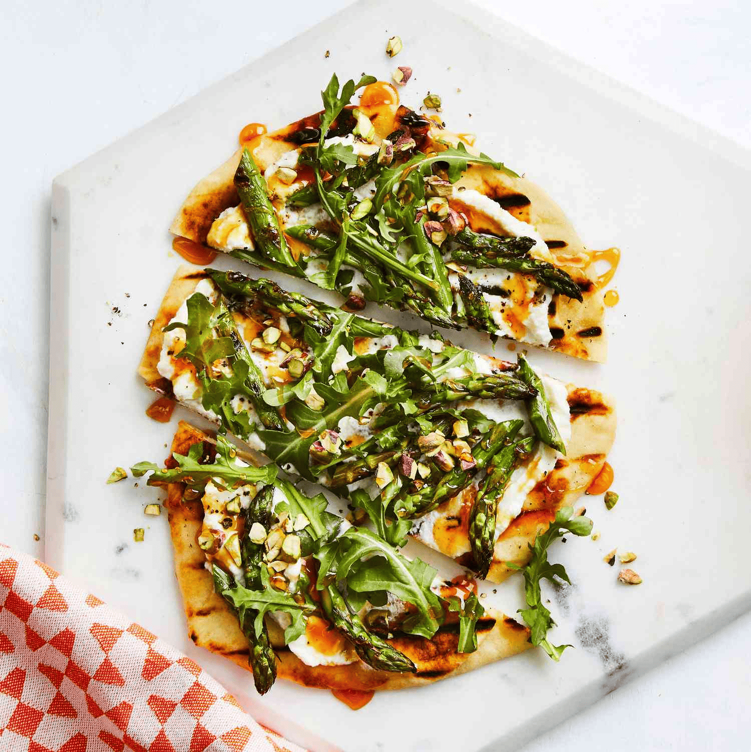 Grilled Asparagus and Hot Honey Flatbreads