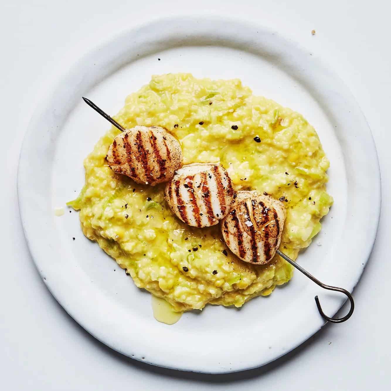 Grilled Scallops with Creamed Corn