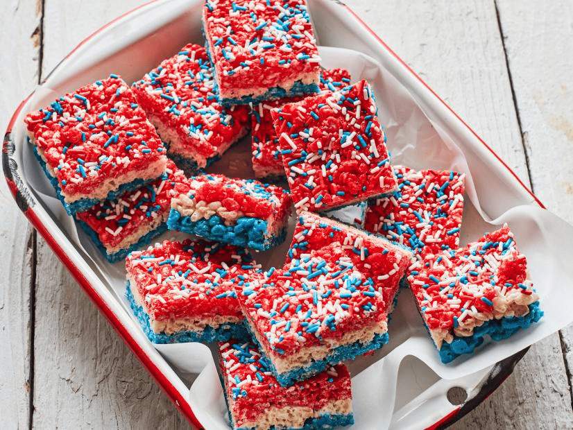 Red, White, and Blue Crispy Rice Treats