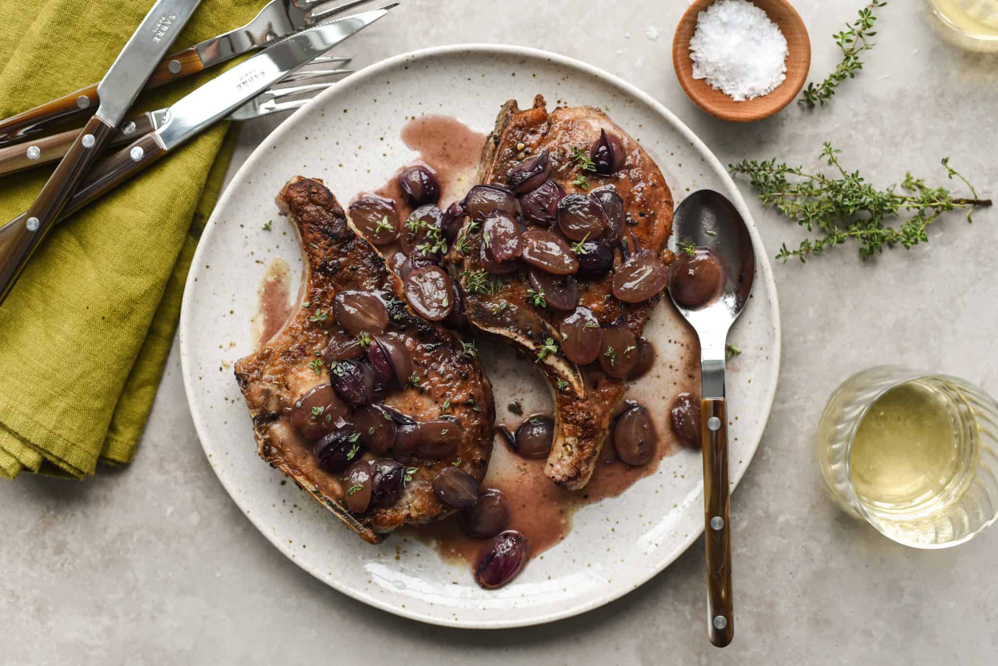 FennelCrusted Pork Chops with Red Grape Pan Sauce Goodtaste with Tanji