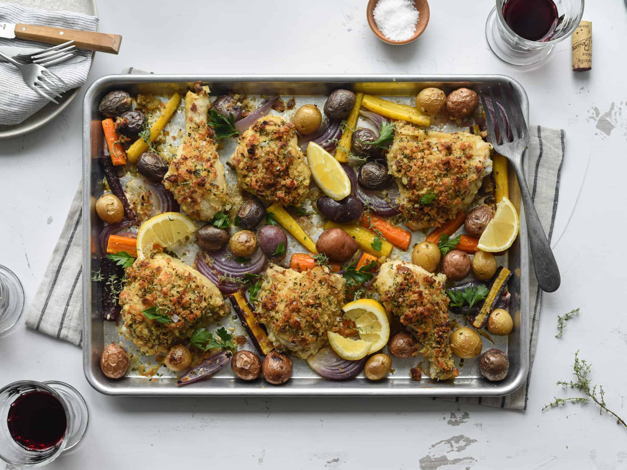 Pan Chicken Event Dijon-Crusted Sheet Pan Chicken with Roasted Vegetables - Goodtaste ...