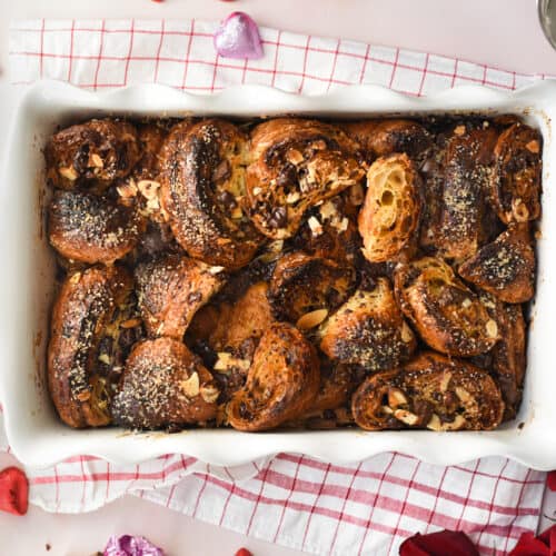 Chocolate Almond Croissant Pudding 1