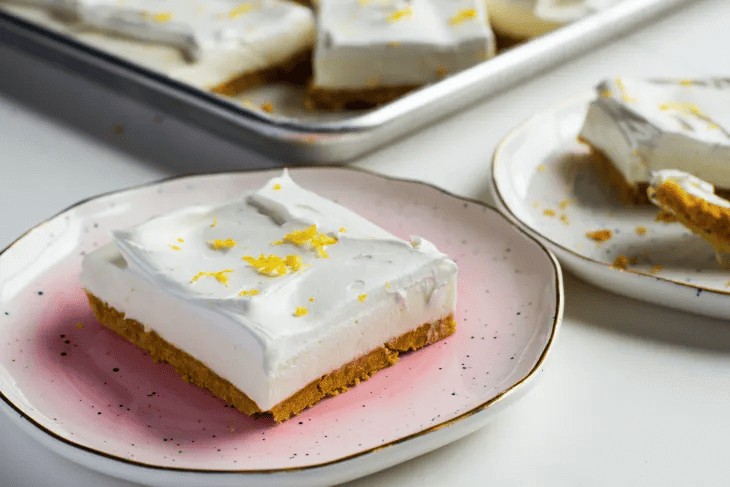 No Bake Sheet Pan Lemon Yogurt Tart