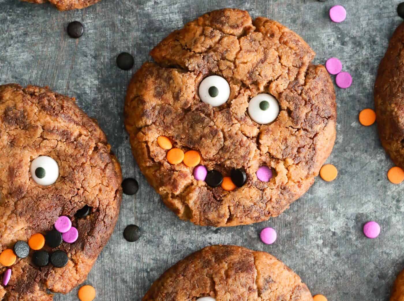 Gluten-free Halloween Monster Cookies