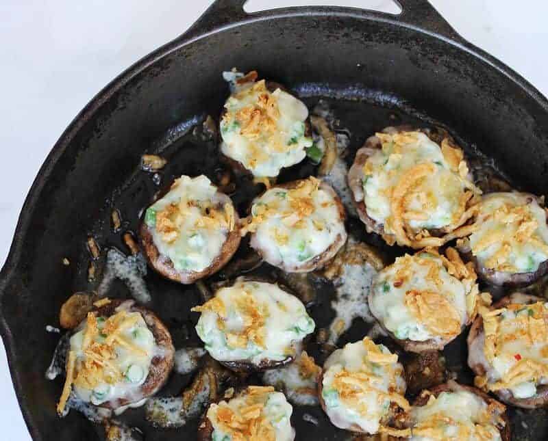 stuffed mushrooms, green bean casserole