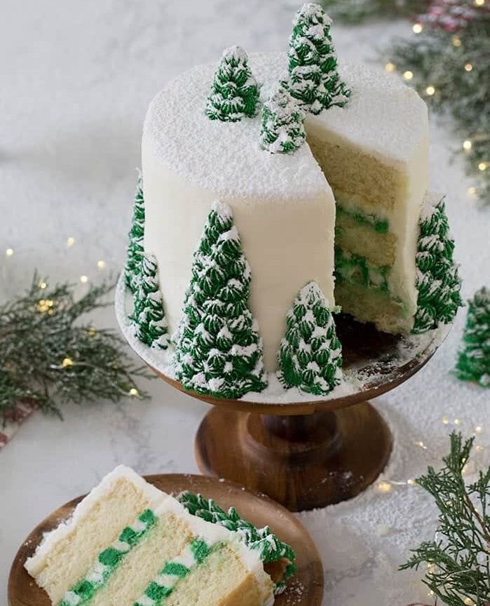 Christmas trees cake