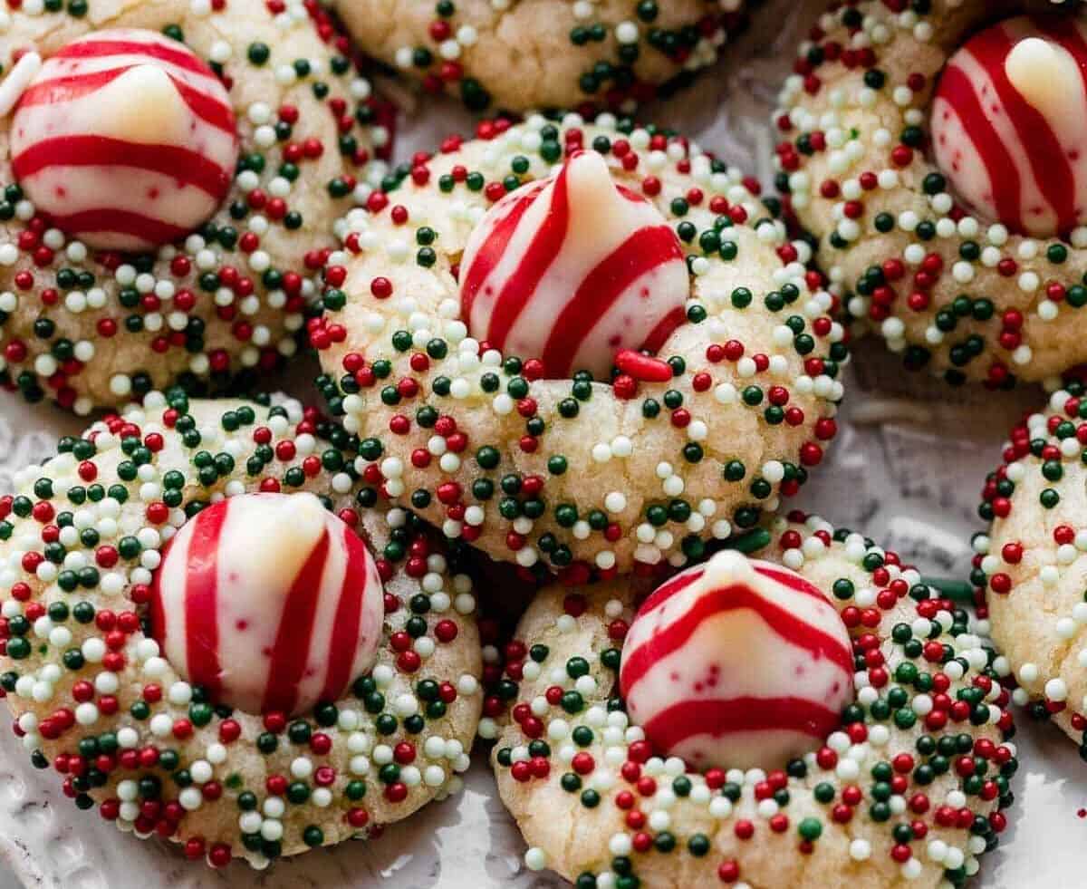 candy cane kiss christmas cookies
