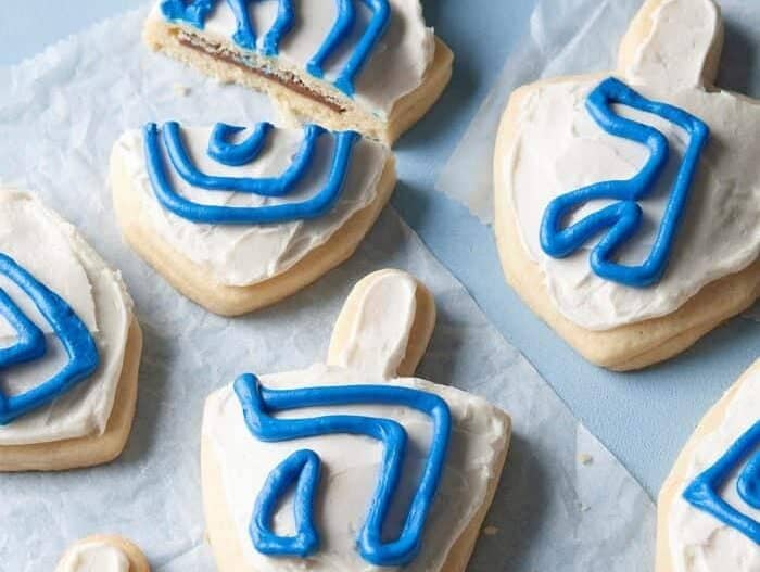 Chocolate Stuffed Dreidel Cookies