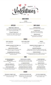 J Prime Valentine's Day Menu