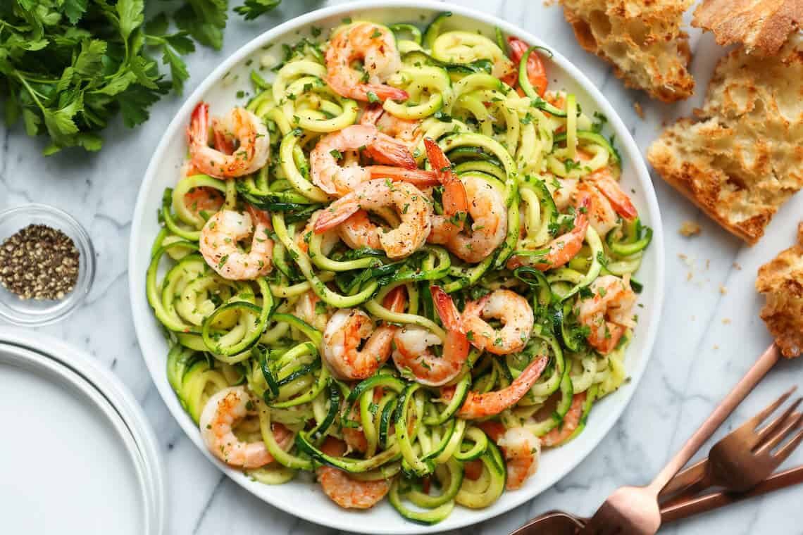 garlic butter shrimp zucchini noodles