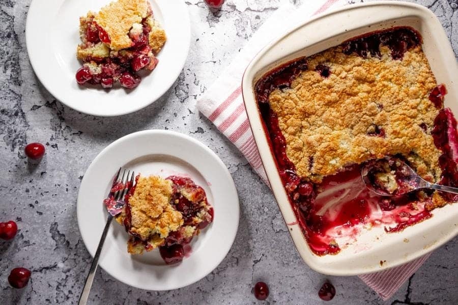 082724 red wine cherry cobbler