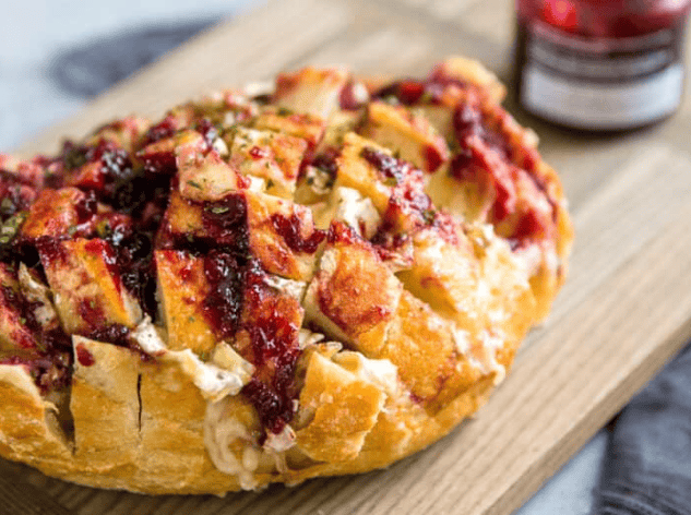 112824 pull apart baked bried bread with jam