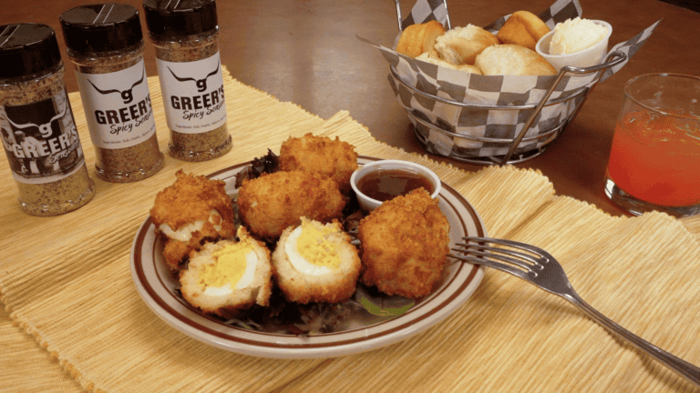 deep fried deviled eggs from greers ranch cafe