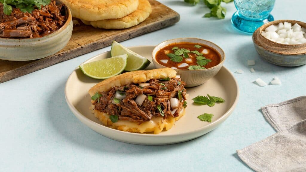 goya beef birria arepas