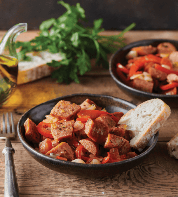 new sausage peppers onions photo