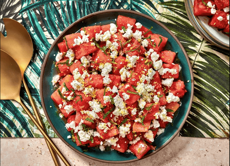 watermelon feta mint salad