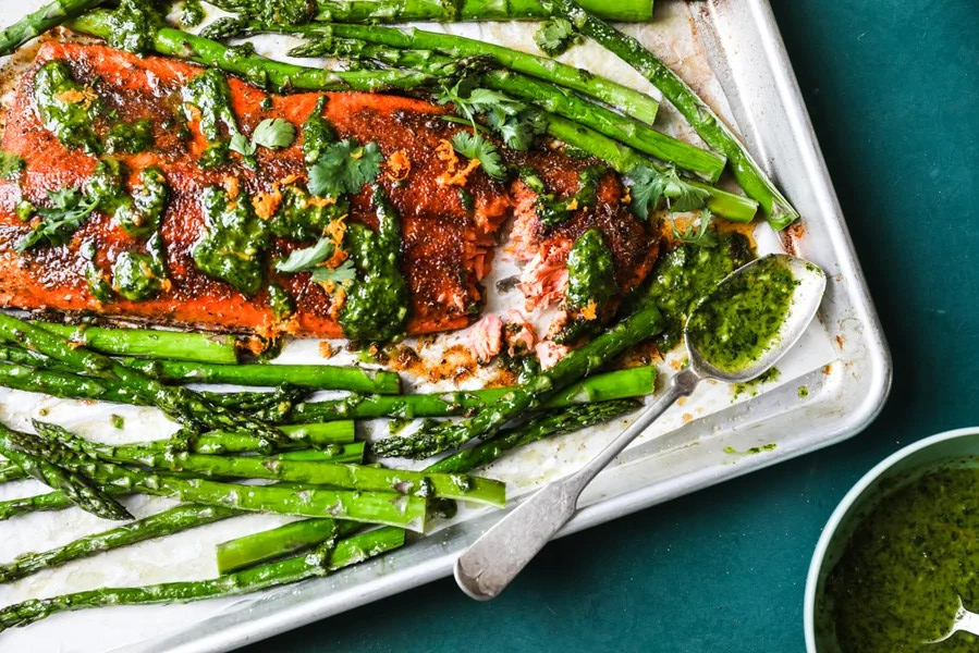 sheet pan blackened salmon