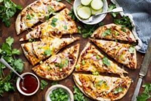 bbq chicken pizza from the seasoned mom