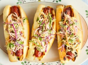 bbq hot dog with slaw bbq hot dog with slaw