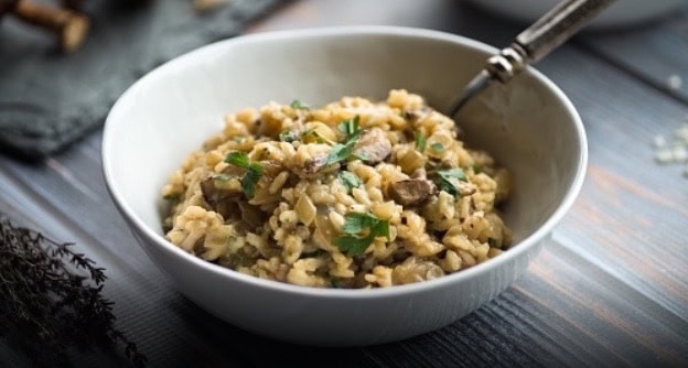 mushroom risotto from the lazy italian